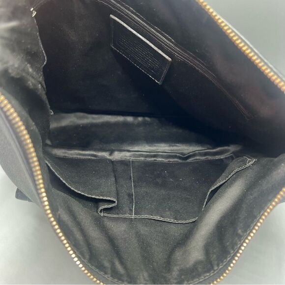 Coach Dark Denim Pebbled Leather Shoulder Bag - Picture 8 of 11